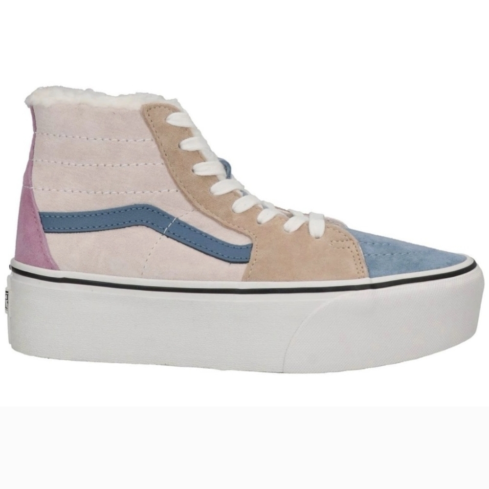 New Vans Sk8-Hi Tapered Stackform Pig Suede/Sherpa Multi Colored